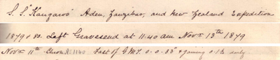 11 November 1879 journal entry
